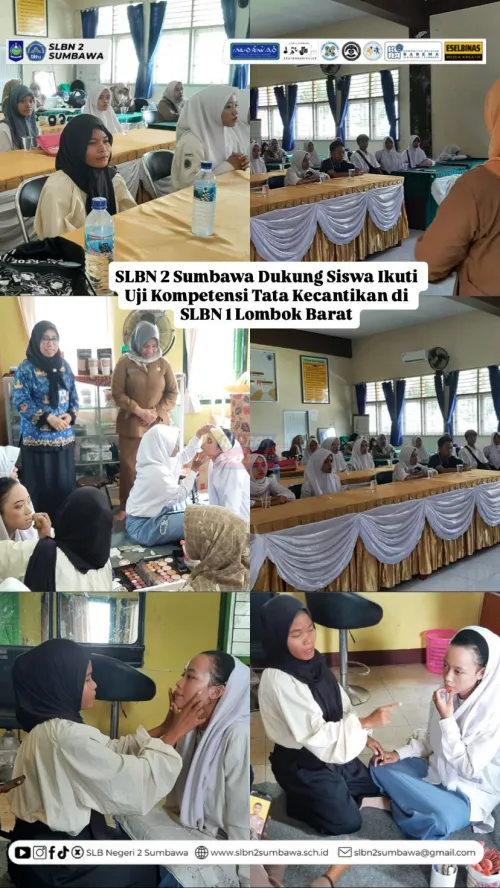 SLBN 2 Sumbawa Dukung Siswa Ikuti Uji Kompetensi Tata Kecantikan di SLBN 1 Lombok Barat