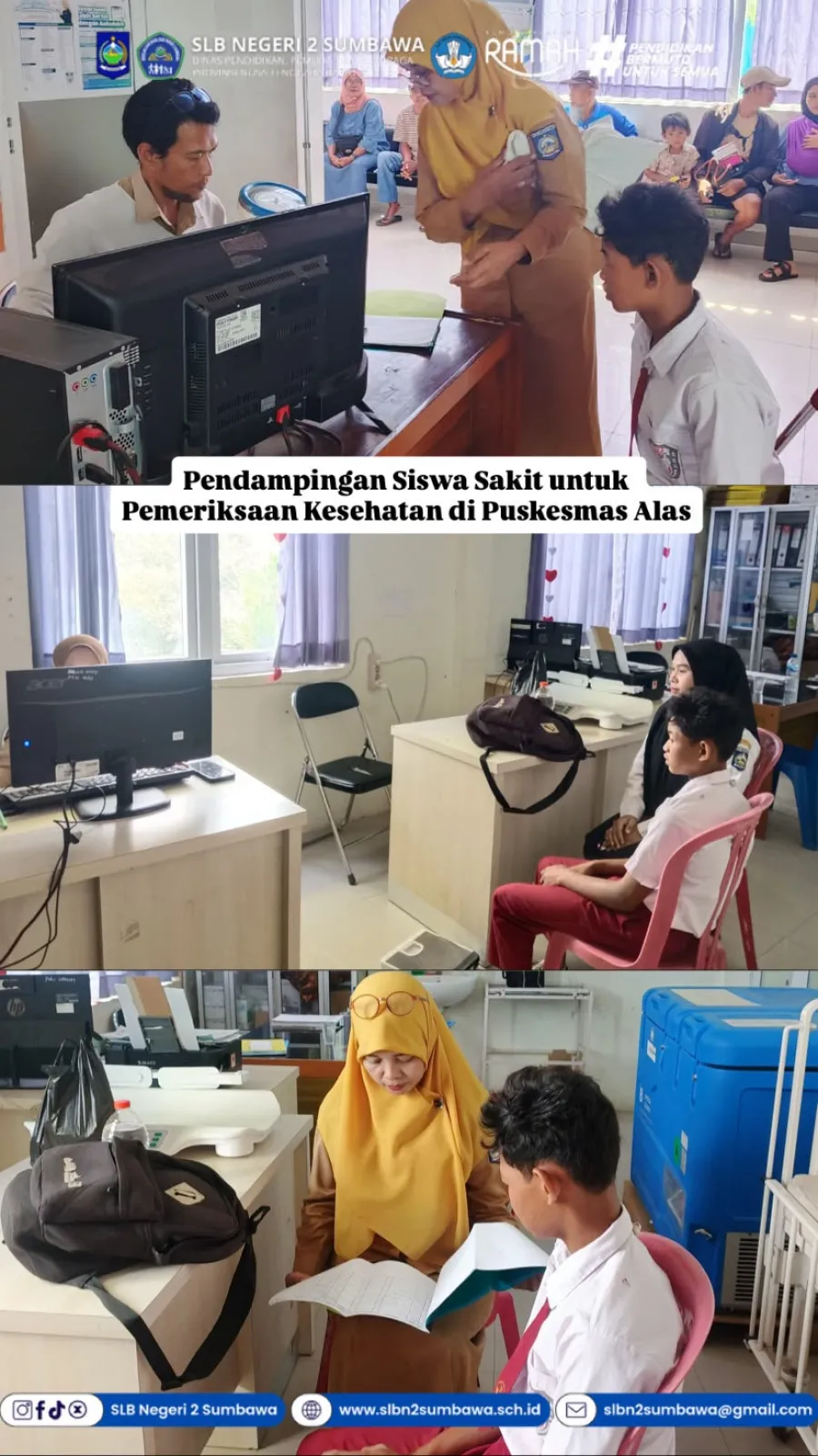 Pendampingan Siswa Sakit untuk Pemeriksaan Kesehatan di Puskesmas Alas
