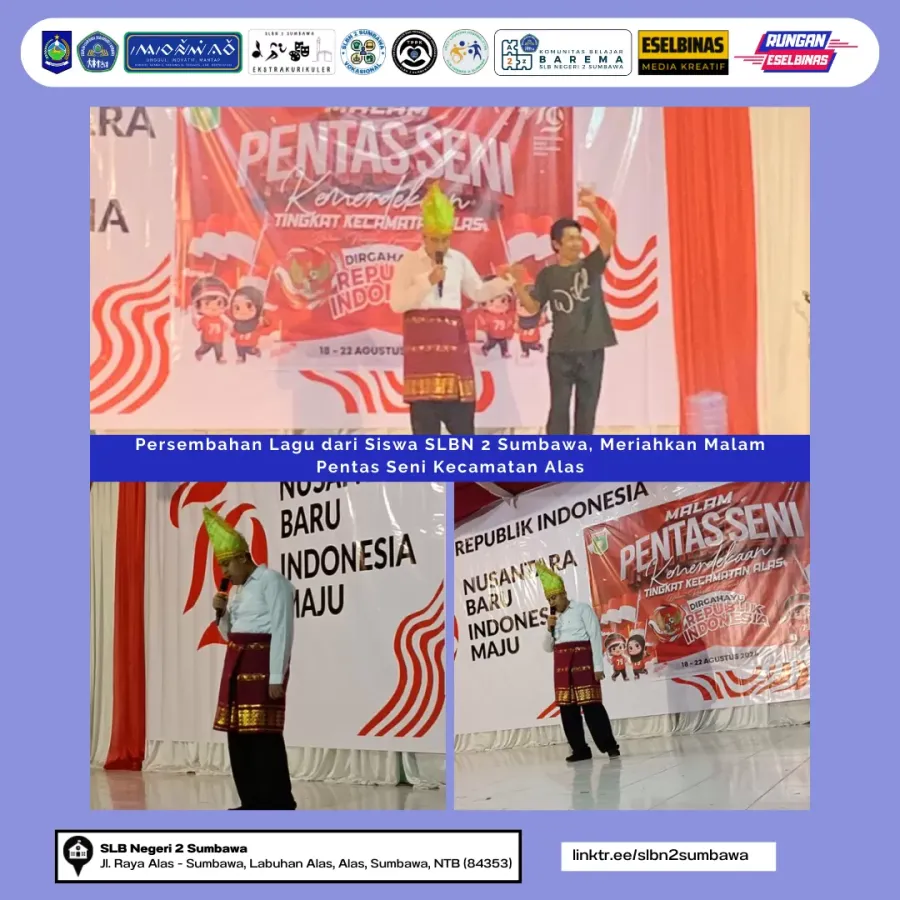 Persembahan Lagu dari Siswa SLBN 2 Sumbawa, Meriahkan Malam Pentas Seni Kecamatan Alas