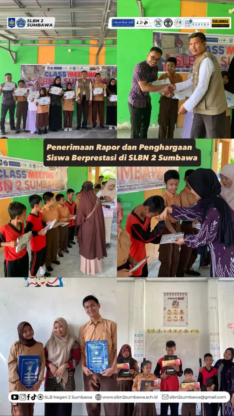 SLBN 2 Sumbawa Gelar Penerimaan Rapor dan Seremonial Penghargaan Prestasi Siswa