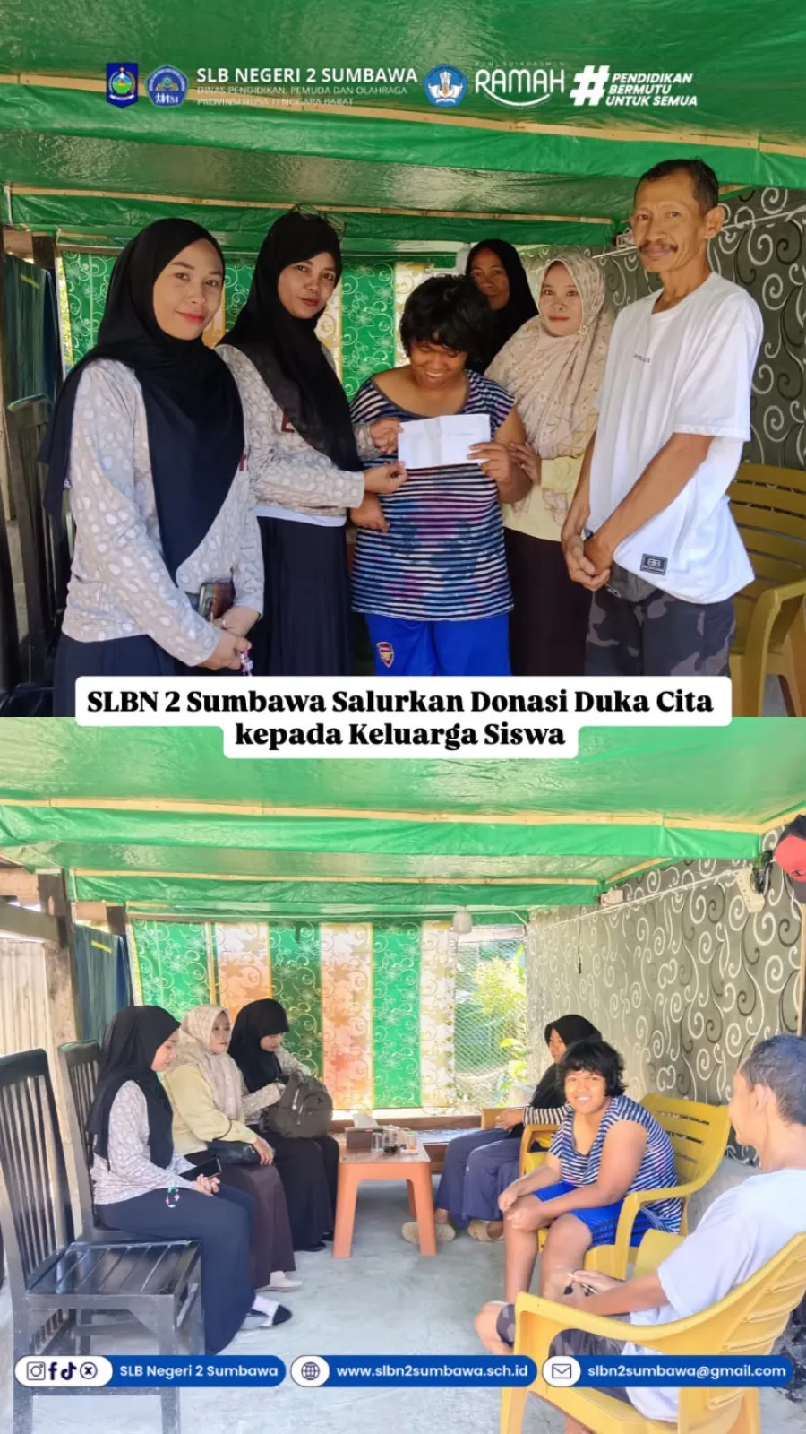 SLBN 2 Sumbawa Salurkan Donasi Duka Cita kepada Keluarga Siswa