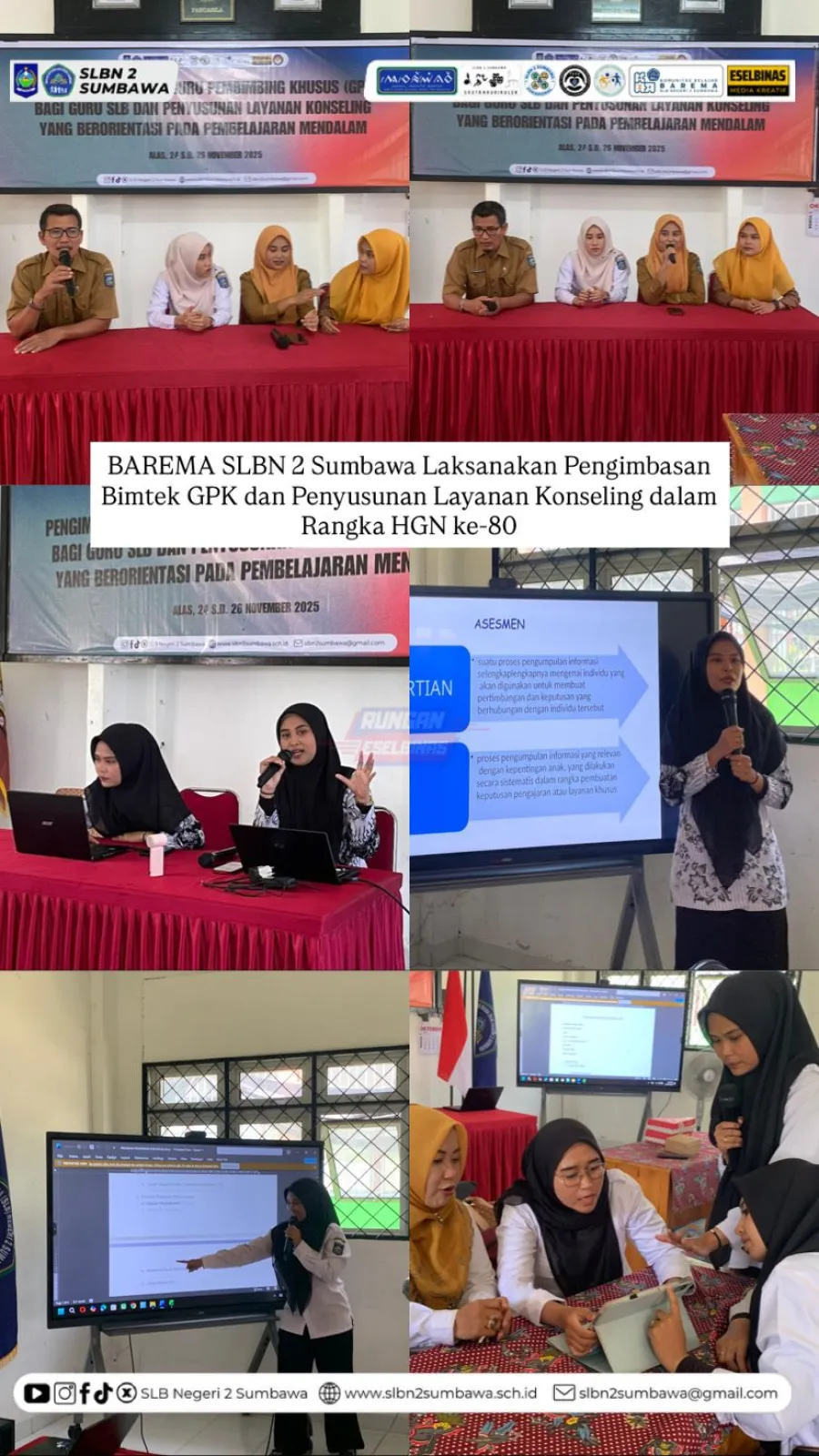 SLBN 2 Sumbawa Laksanakan Pengimbasan Bimtek GPK dan Penyusunan Layanan Konseling dalam Rangka HGN ke 80