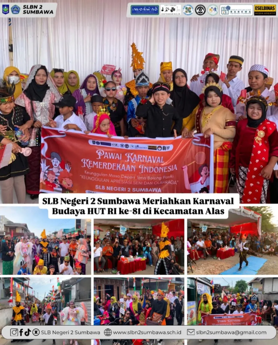 SLB Negeri 2 Sumbawa Meriahkan Karnaval Budaya HUT RI ke-81 Tingkat Kecamatan Alas