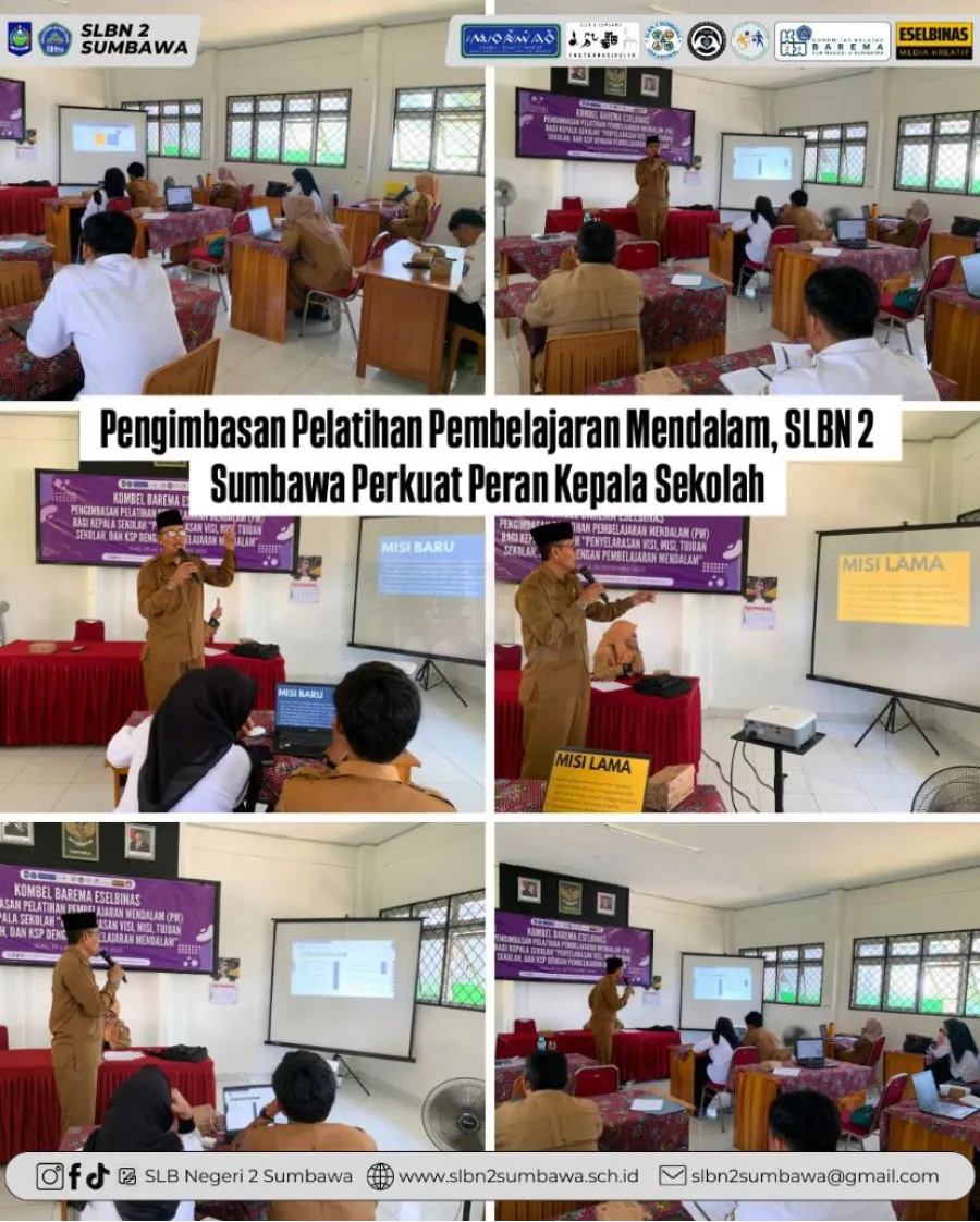 Pengimbasan Pelatihan Pembelajaran Mendalam, SLBN 2 Sumbawa Perkuat Peran Kepala Sekolah