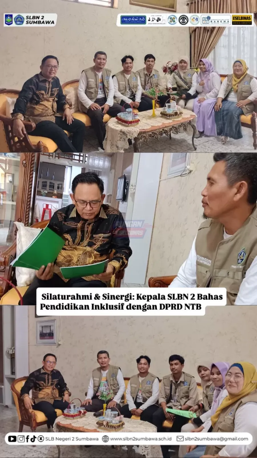 Kepala SLBN 2 Sumbawa Silaturahmi ke Anggota DPRD NTB, Bahas Pendidikan Inklusif