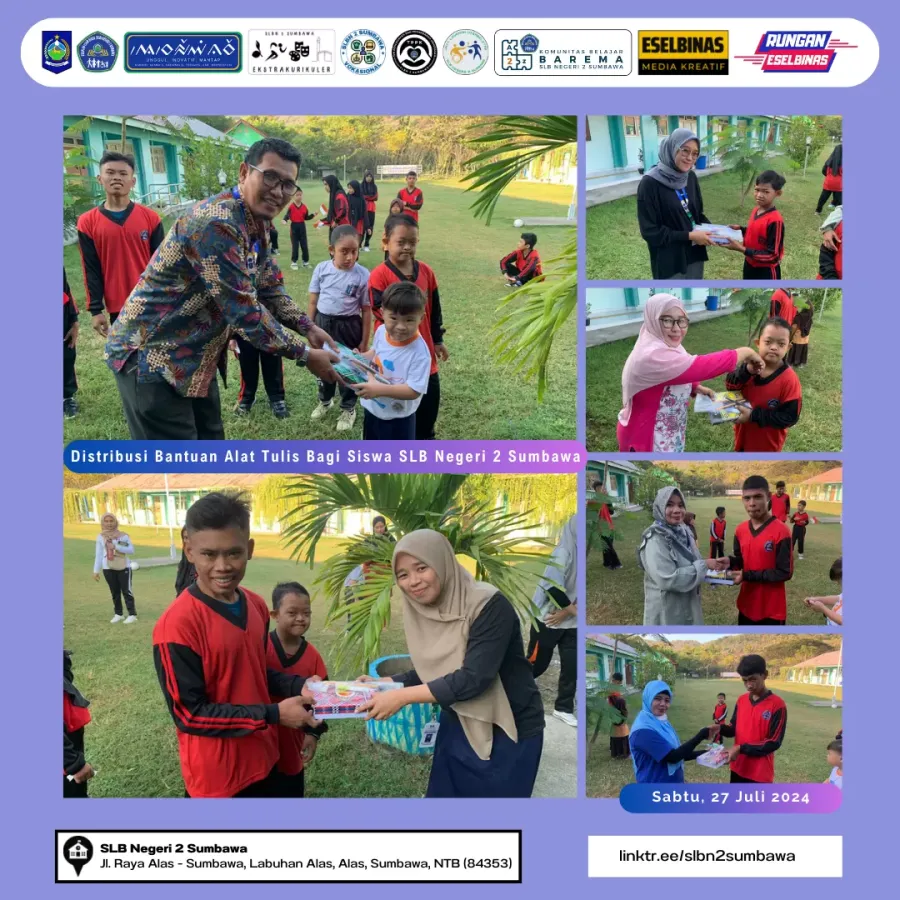 Distribusi Bantuan Alat Tulis Bagi Siswa SLB Negeri 2 Sumbawa