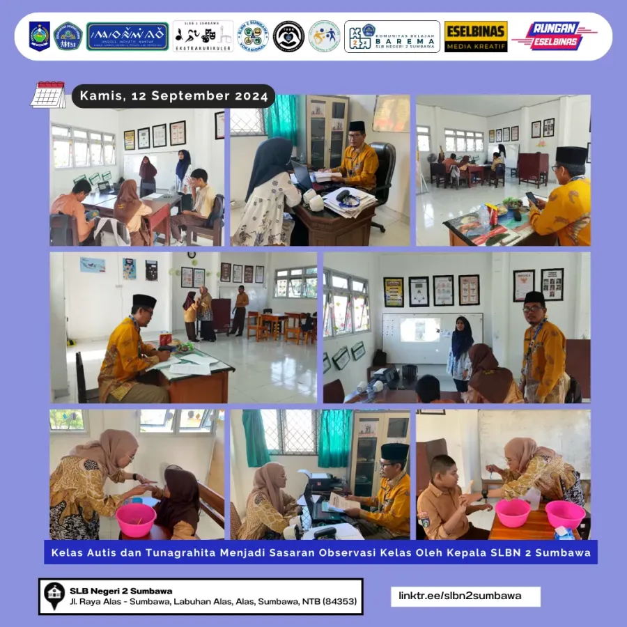 Kelas Autis dan Tunagrahita Menjadi Sasaran Observasi Kelas Oleh Kepala SLB Negeri 2 Sumbawa