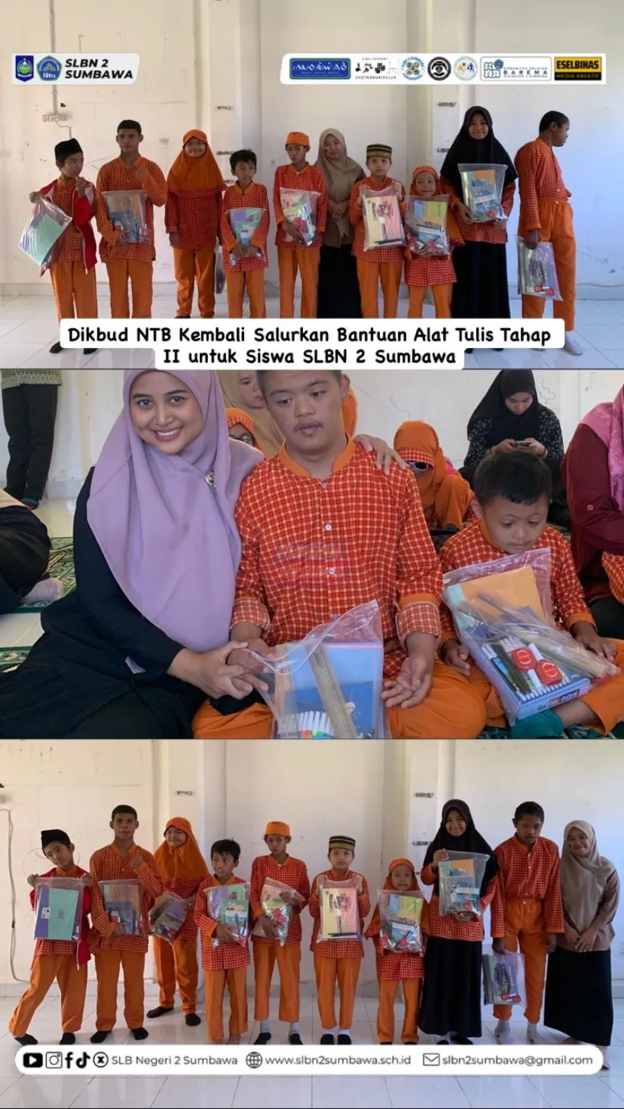 Dikbud NTB Kembali Salurkan Bantuan Alat Tulis Tahap II untuk Siswa SLBN 2 Sumbawa