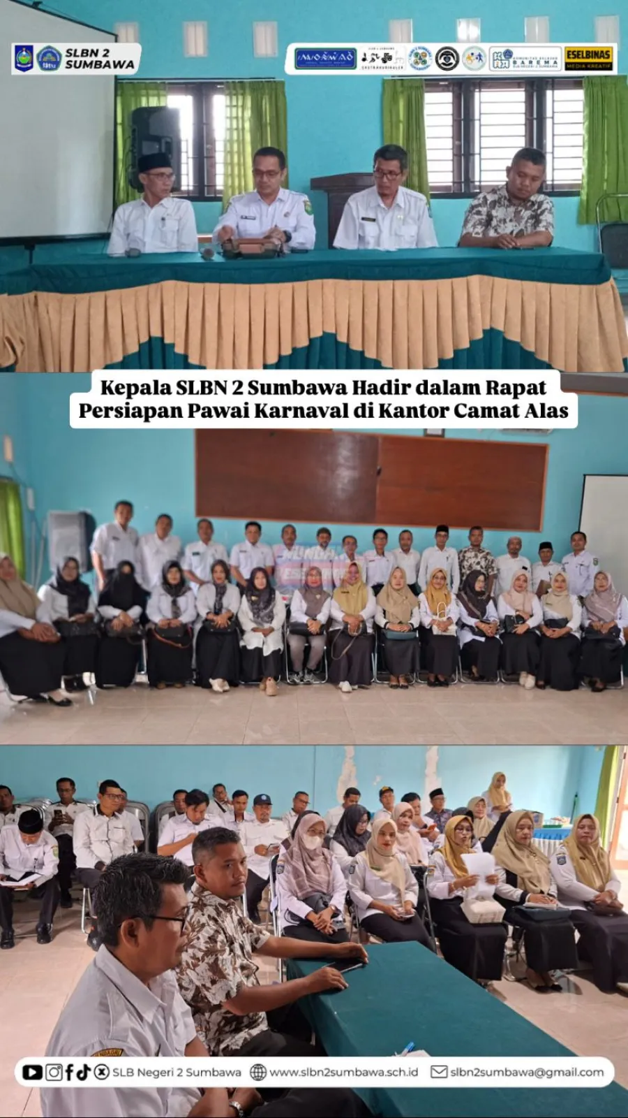 Kepala SLBN 2 Sumbawa Hadir dalam Rapat Persiapan Pawai Karnaval di Kantor Camat Alas