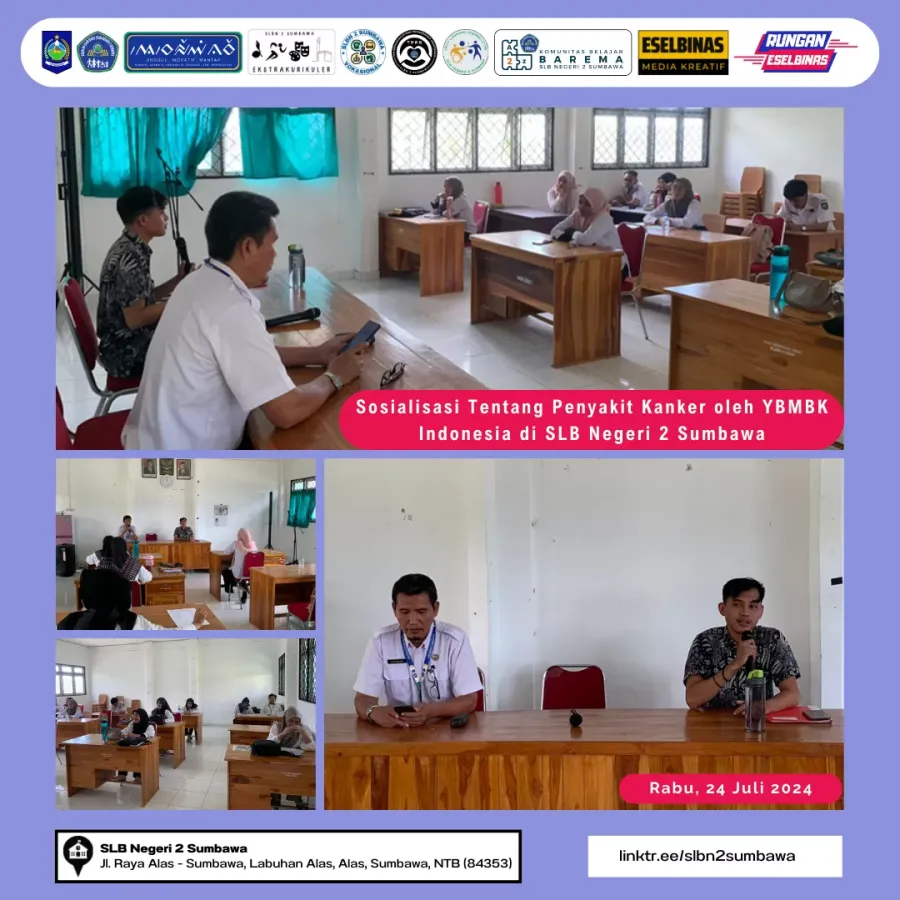 Sosialisasi Tentang Penyakit Kanker oleh YBMBK Indonesia di SLB Negeri 2 Sumbawa