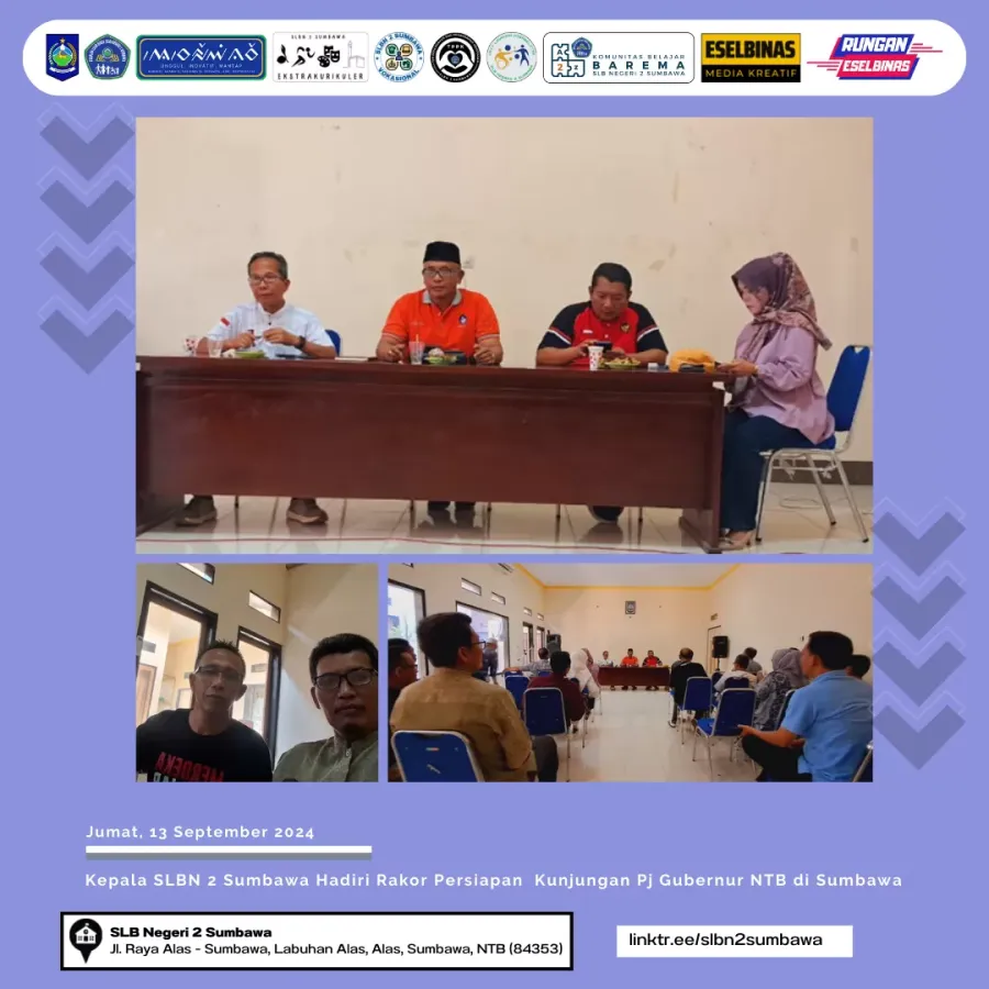 Kepala SLBN 2 Sumbawa Hadiri Rakor Kunjungan Pj Gubernur NTB di Sumbawa