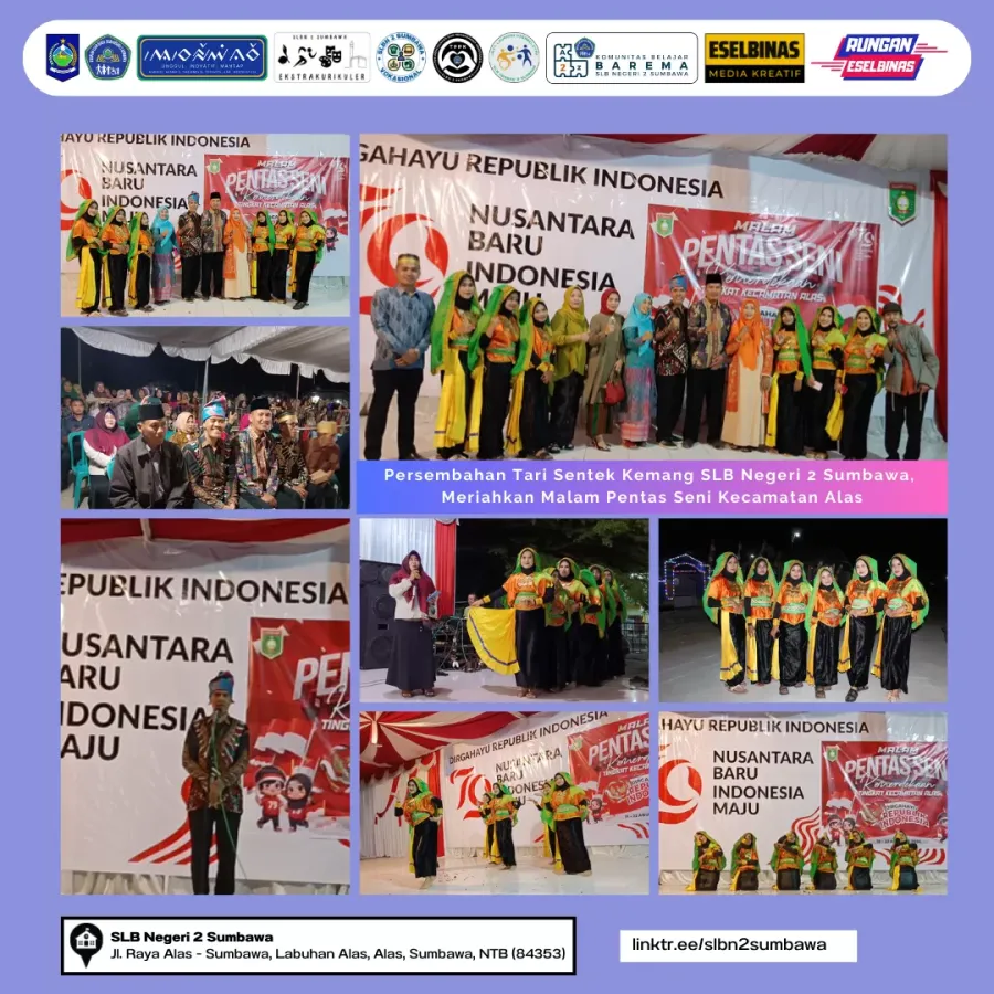 Persembahan Tari Sentek Kemang SLB Negeri 2 Sumbawa, Meriahkan Malam Pentas Seni Kecamatan Alas