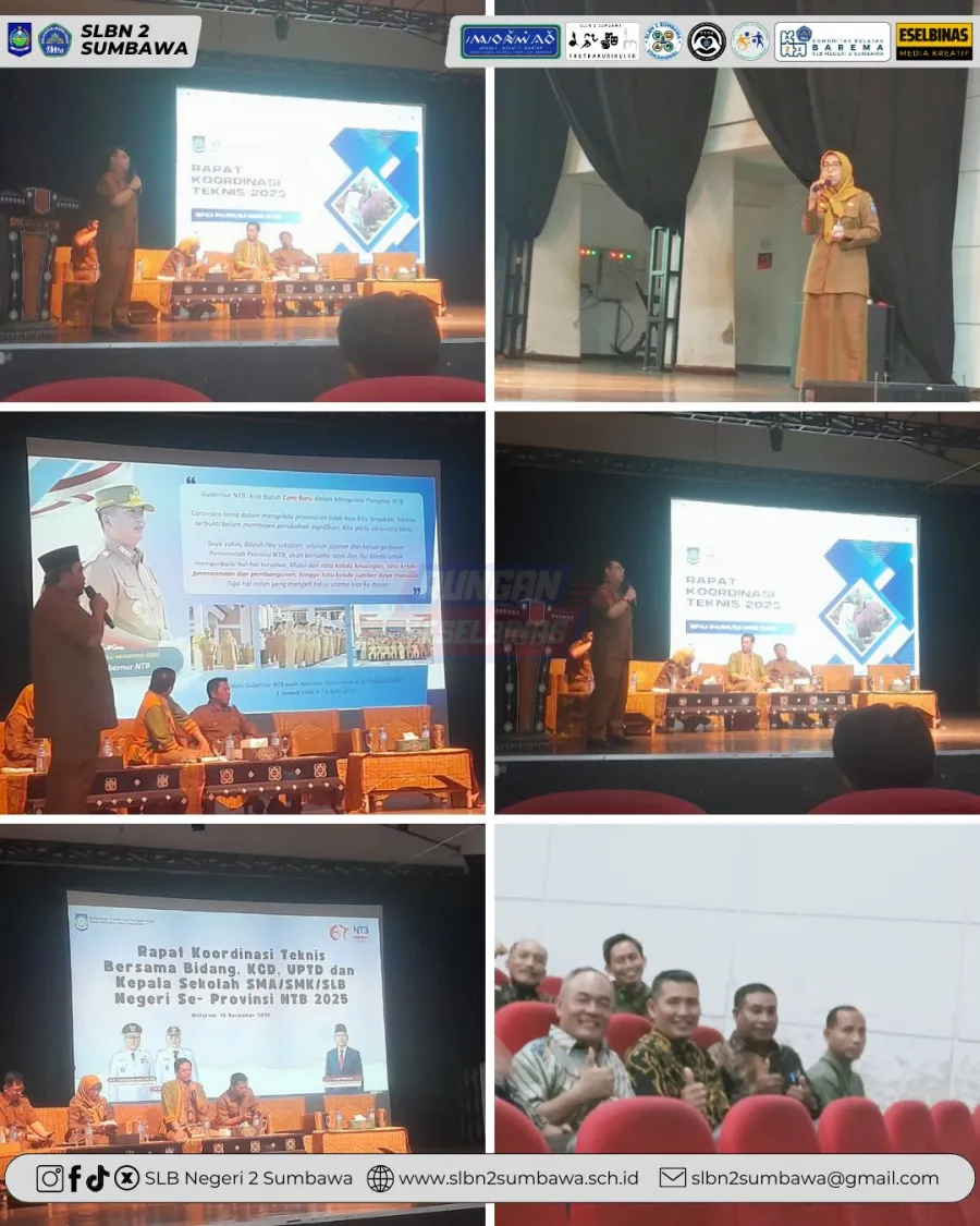 Kepala SLBN 2 Sumbawa Hadiri Rapat Koordinasi Teknis dan Syukuran HUT Provinsi NTB ke-67