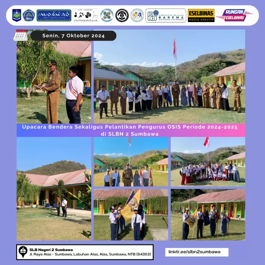 Upacara Bendera Sekaligus Pelantikan Pengurus OSIS Periode 2024-2025 di SLBN 2 Sumbawa