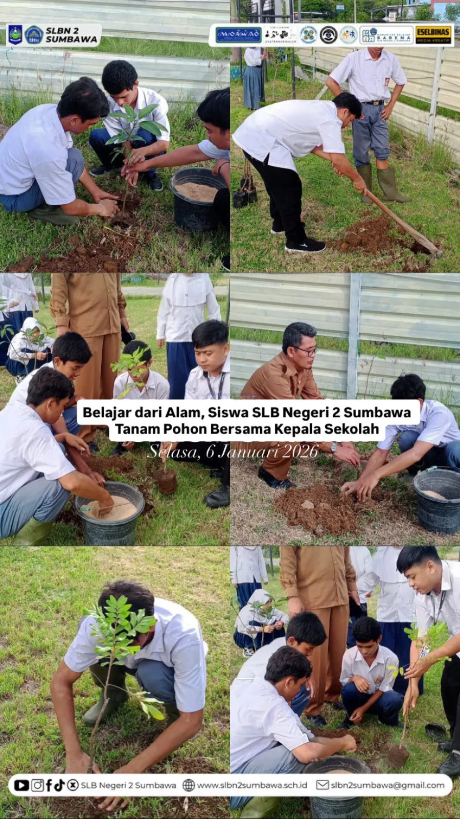 Belajar dari Alam Siswa SLB Negeri 2 Sumbawa Tanam Pohon Bersama Kepala Sekolah