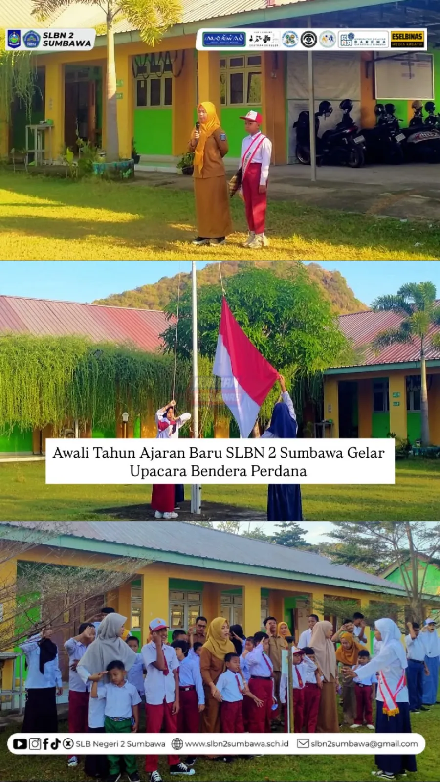 Awali Tahun Ajaran Baru SLB Negeri 2 Sumbawa Laksanakan Upacara Bendera Perdana
