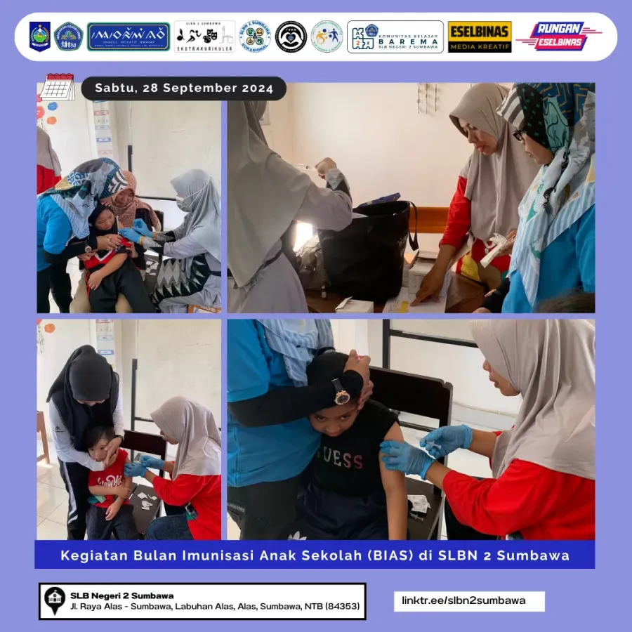 Kegiatan Bulan Imunisasi Anak Sekolah (BIAS) di SLBN 2 Sumbawa