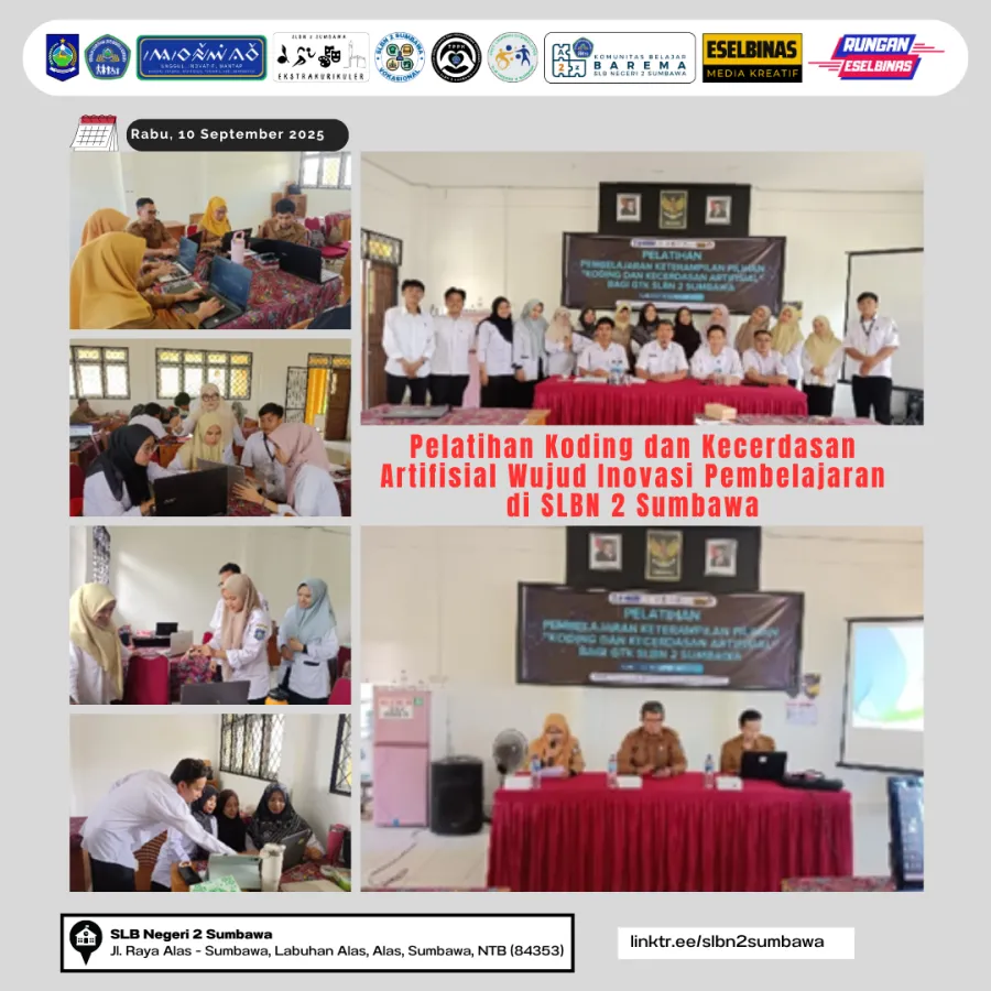 Pelatihan Koding dan Kecerdasan Artifisial Wujud Inovasi Pembelajaran di SLBN 2 Sumbawa