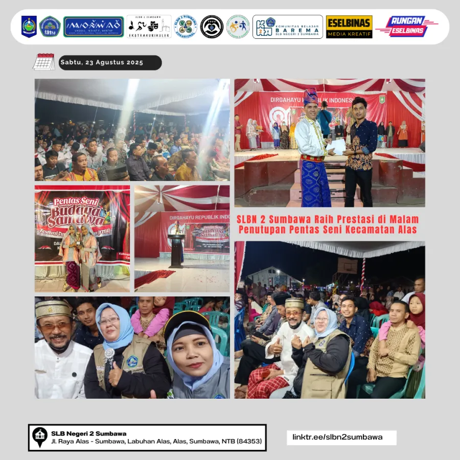 SLBN 2 Sumbawa Raih Prestasi di Malam Penutupan Pentas Seni Kecamatan Alas