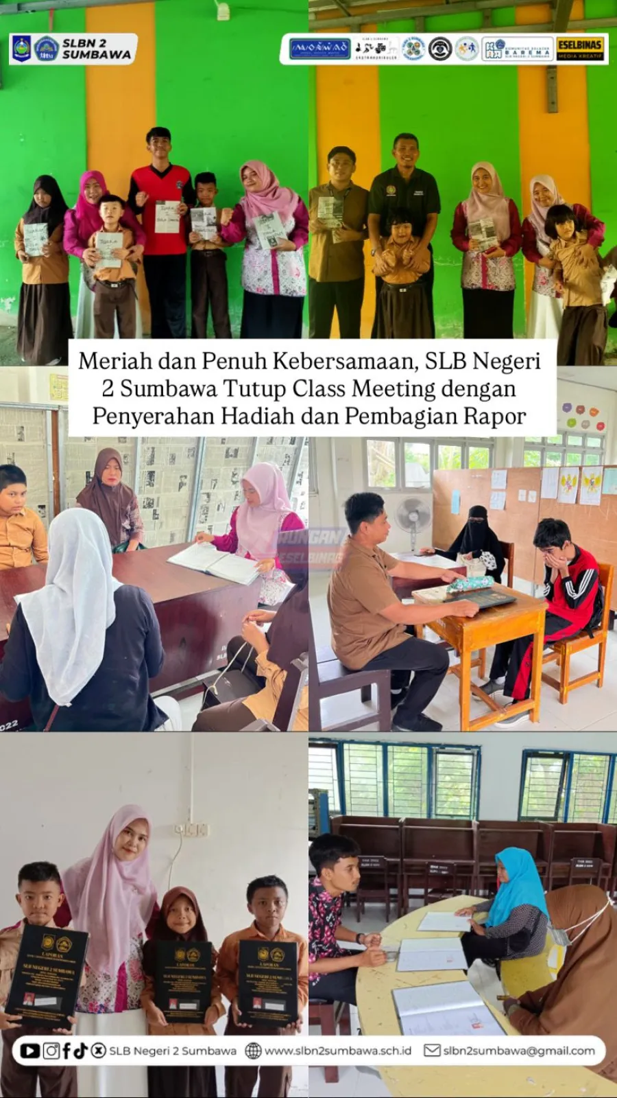 Meriah dan Penuh Kebersamaan, SLB Negeri 2 Sumbawa Tutup Class Meeting dengan Penyerahan Hadiah dan Pembagian Rapor