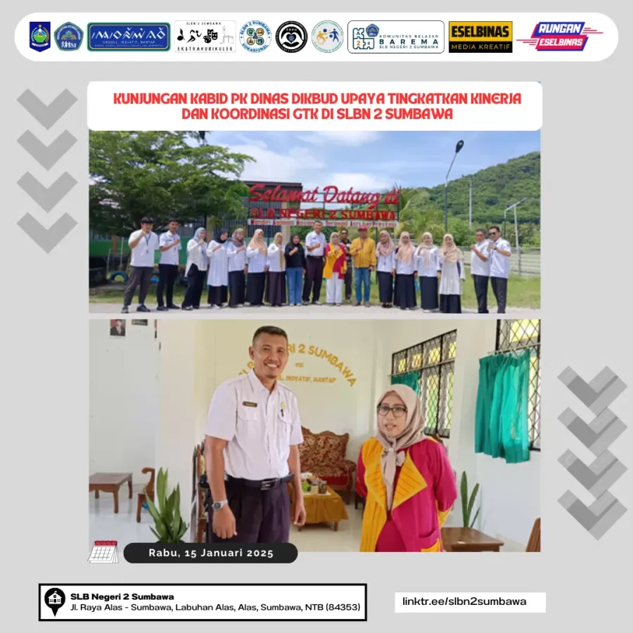 Kunjungan Kabid PK Dinas Dikbud Upaya Tingkatkan Kinerja dan Koordinasi GTK di SLBN 2 Sumbawa