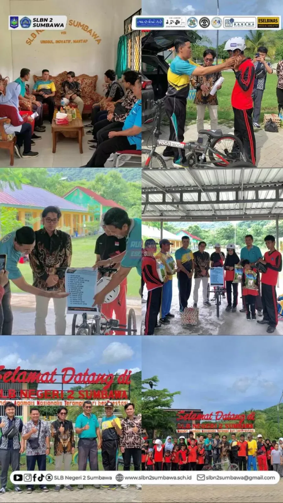 Siswa SLBN 2 Sumbawa Dapat Bantuan Sepeda Roda Tiga dari PLN UP2B NTB