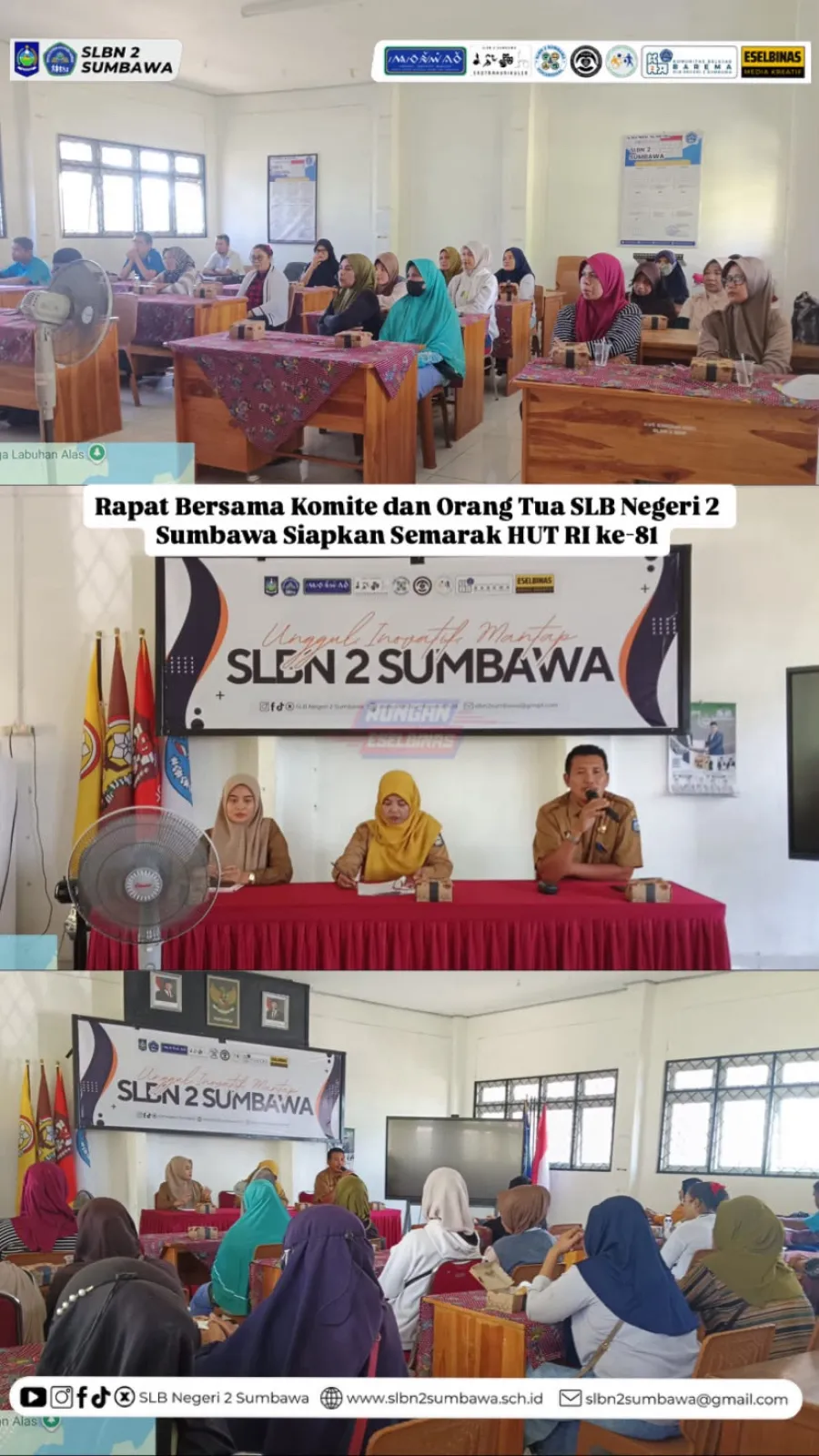 Rapat Bersama Komite dan Orang Tua SLB Negeri 2 Sumbawa Siapkan Semarak HUT RI ke-81