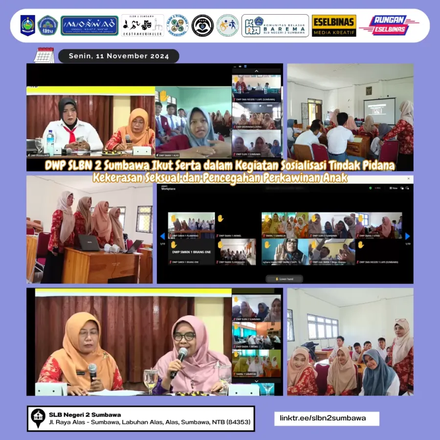 DWP SLBN 2 Sumbawa Ikut Serta dalam Kegiatan Sosialisasi Tindak Pidana Kekersan Seksual dan Pencegahan Perkawinan Anak