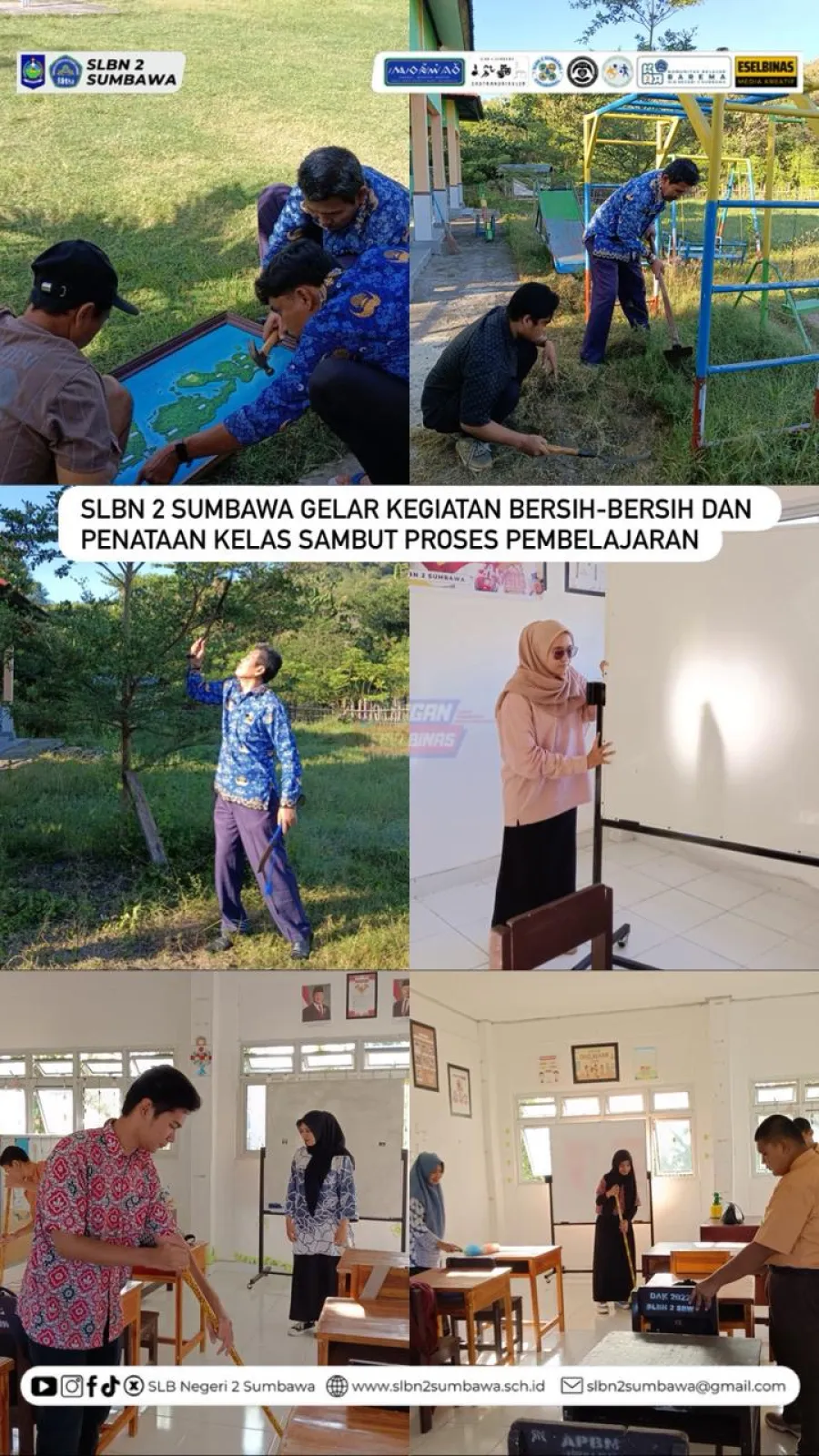 SLBN 2 Sumbawa Gelar Kegiatan Bersih-Bersih dan Penataan Kelas Sambut Proses Pembelajaran