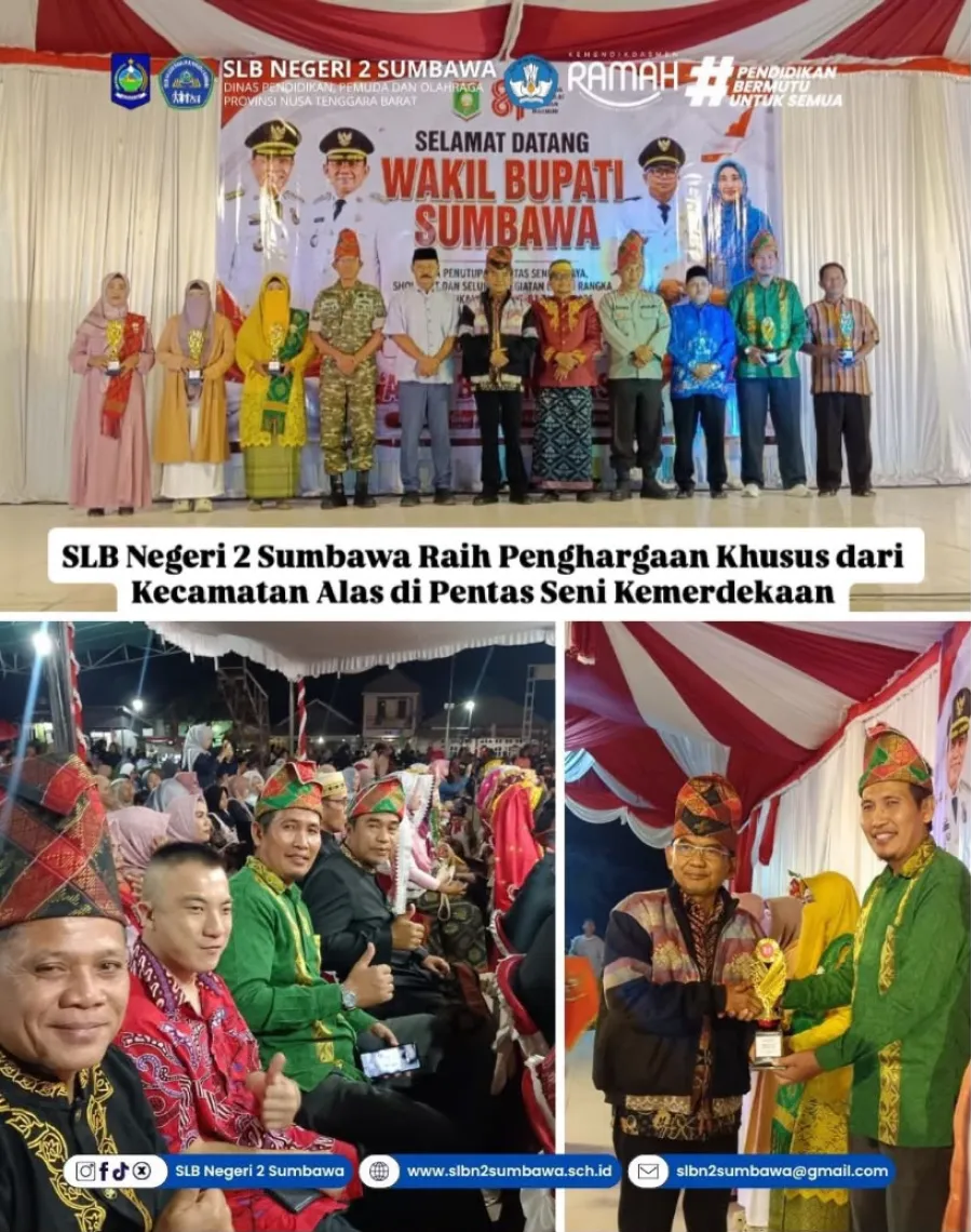 SLB Negeri 2 Sumbawa Raih Penghargaan Khusus dari Kecamatan Alas di Pentas Seni Kemerdekaan