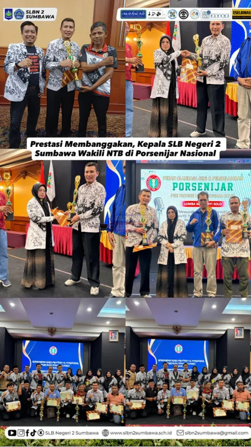 Prestasi Membanggakan, Kepala SLB Negeri 2 Sumbawa Wakili NTB di Porsenijar Nasional