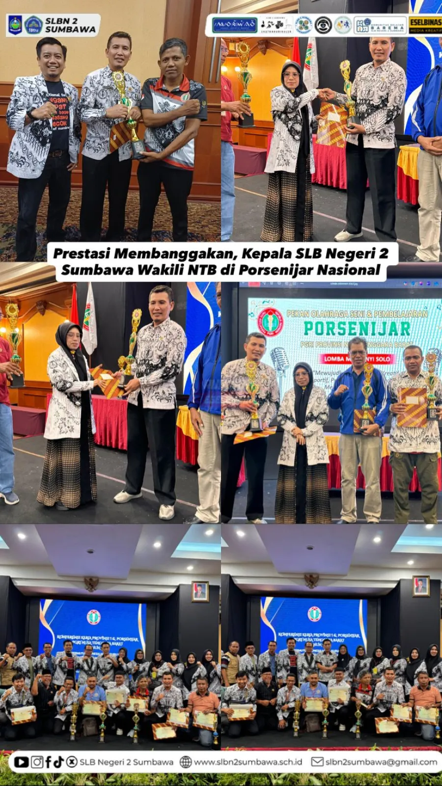 Prestasi Membanggakan, Kepala SLB Negeri 2 Sumbawa Wakili NTB di Porsenijar Nasional