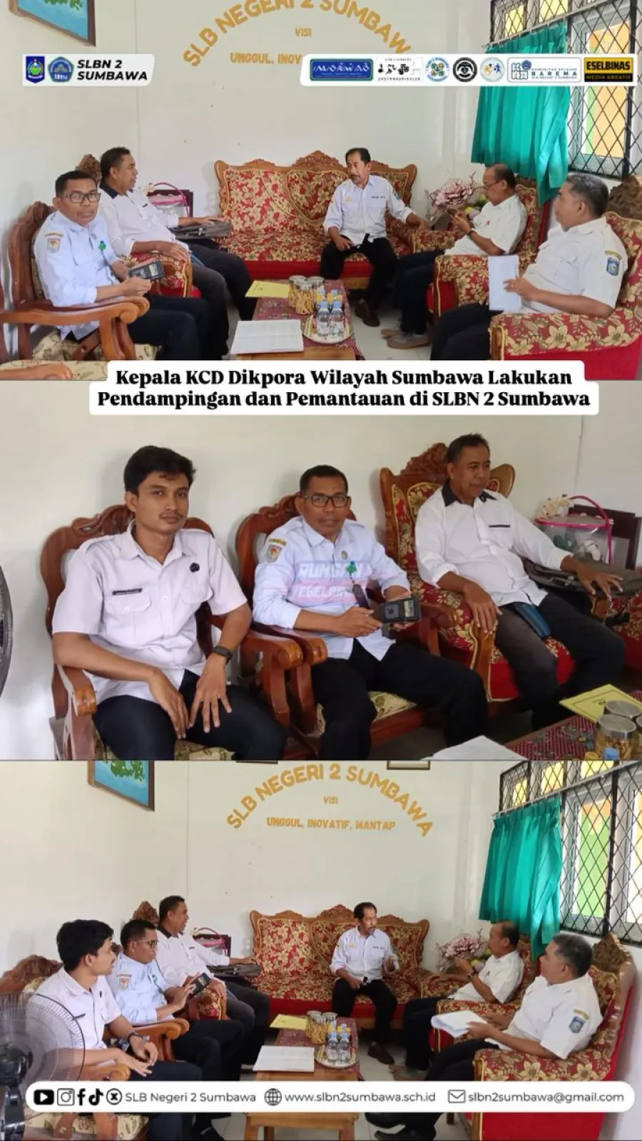 Kepala KCD Dikpora Wilayah IV Sumbawa Lakukan Pendampingan dan Pemantauan di SLBN 2 Sumbawa
