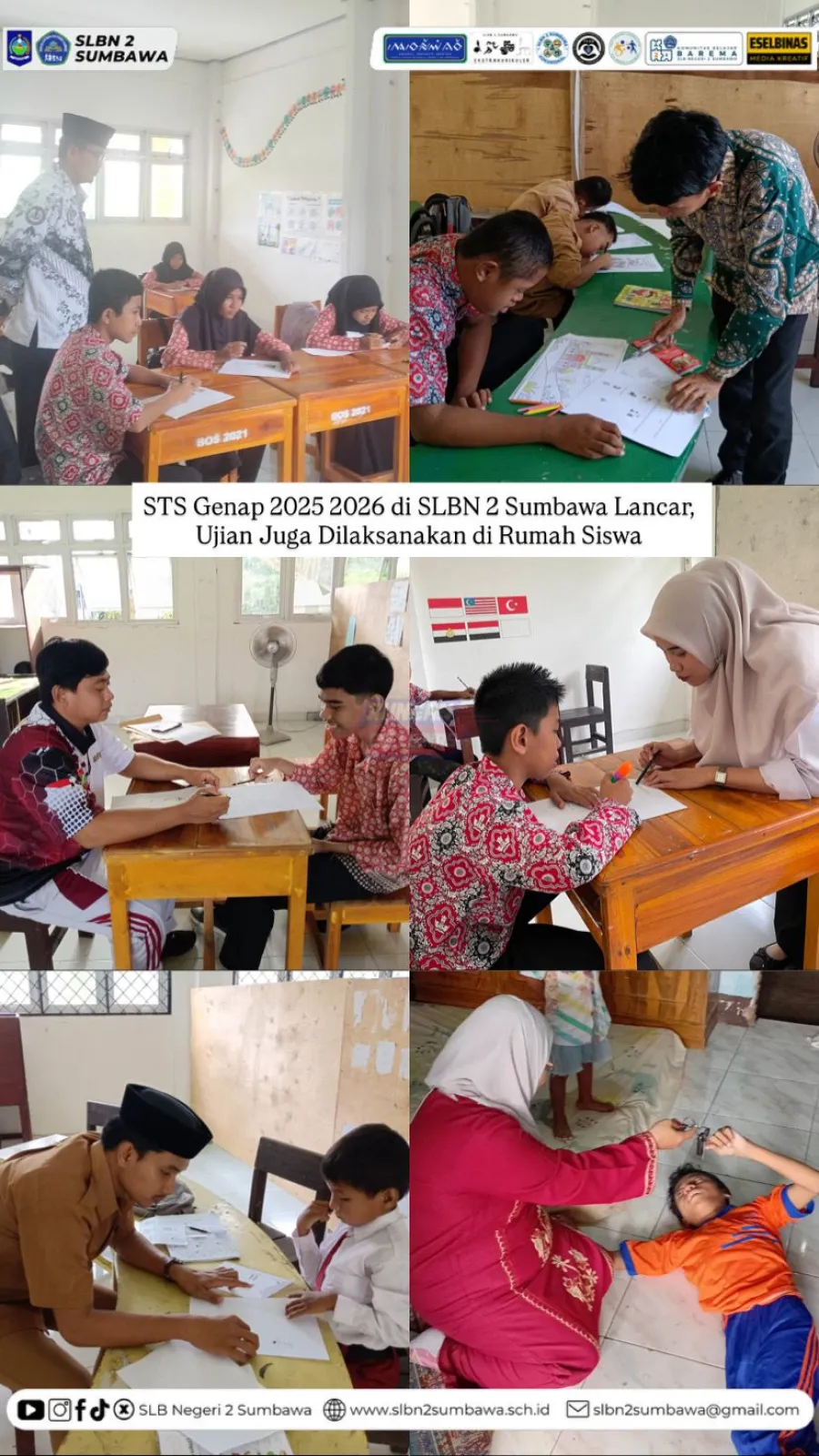 STS Genap 2025 2026 di SLBN 2 Sumbawa Lancar, Ujian Juga Dilaksanakan di Rumah Siswa