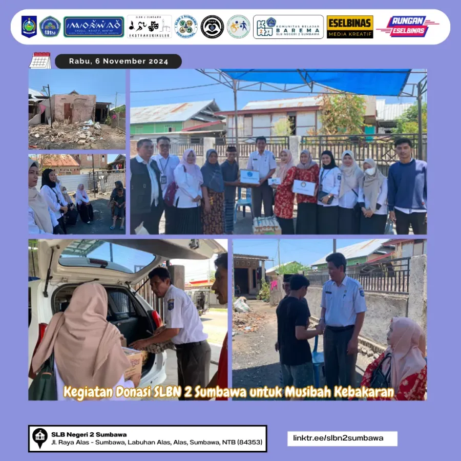 Kegiatan Donasi SLBN 2 Sumbawa untuk Musibah Kebakaran 