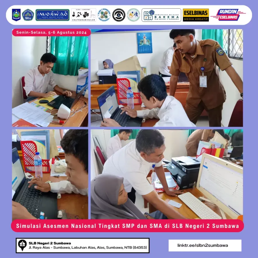Simulasi Asesmen Nasional Tingkat SMP dan SMA di SLB Negeri 2 Sumbawa