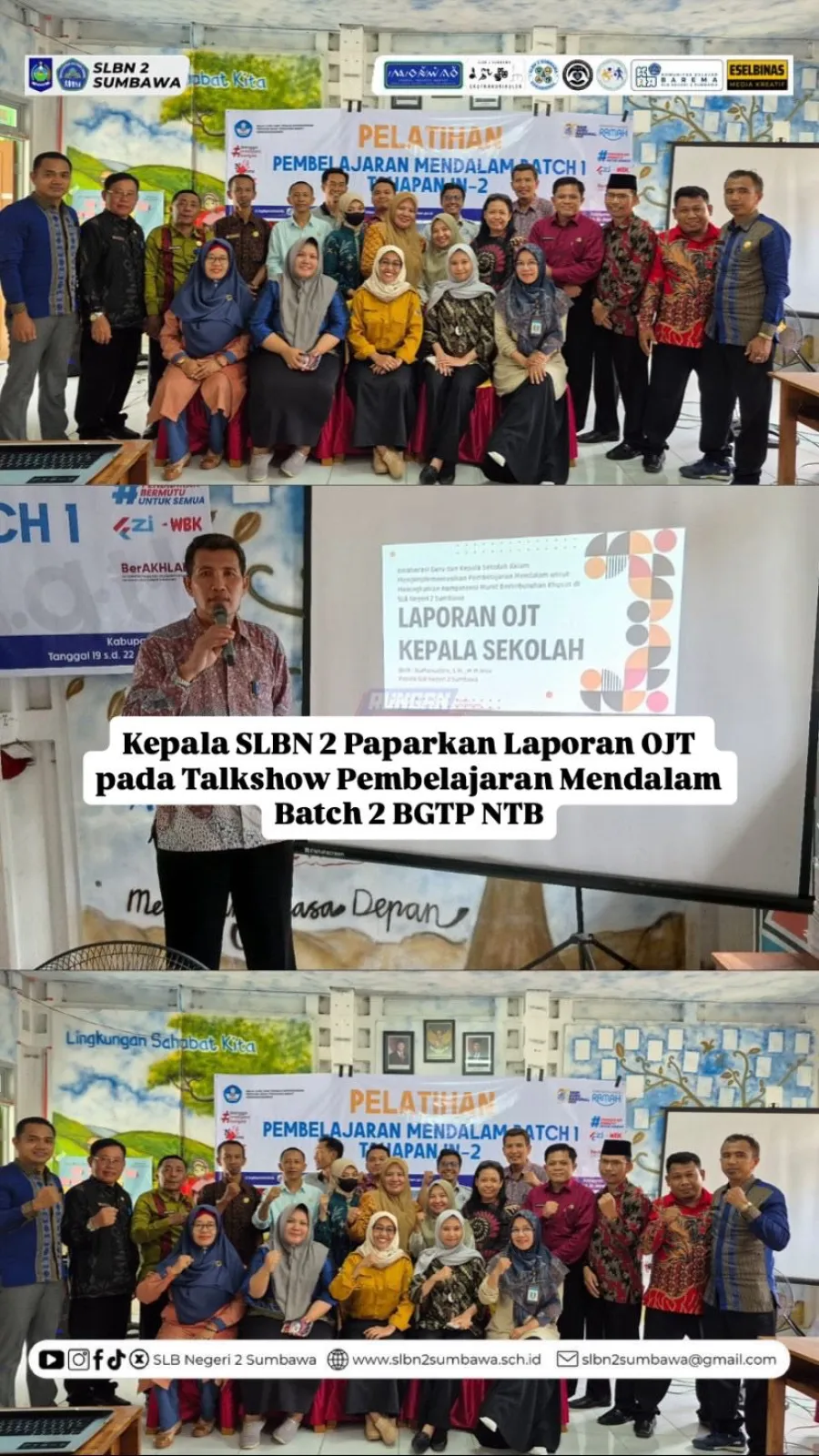 Kepala SLBN 2 Paparkan Laporan OJT pada Talkshow Pembelajaran Mendalam Batch 2 BGTP NTB