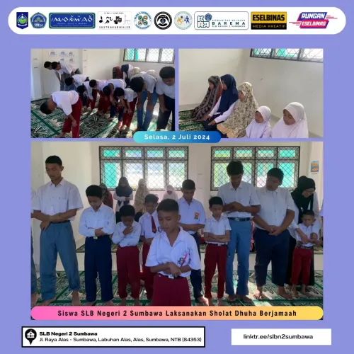 Siswa SLB Negeri 2 Sumbawa Laksanakan Sholat Dhuha Berjamaah