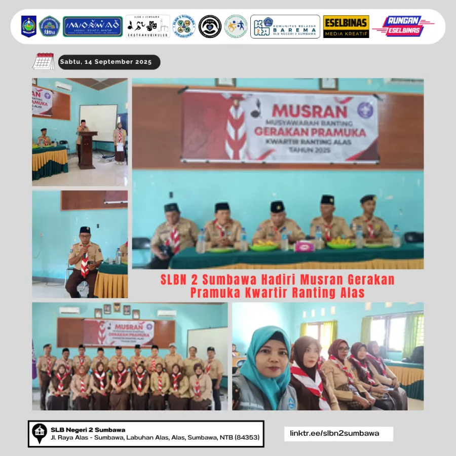 SLBN 2 Sumbawa Hadiri Musran Gerakan Pramuka Kwartir Ranting Alas