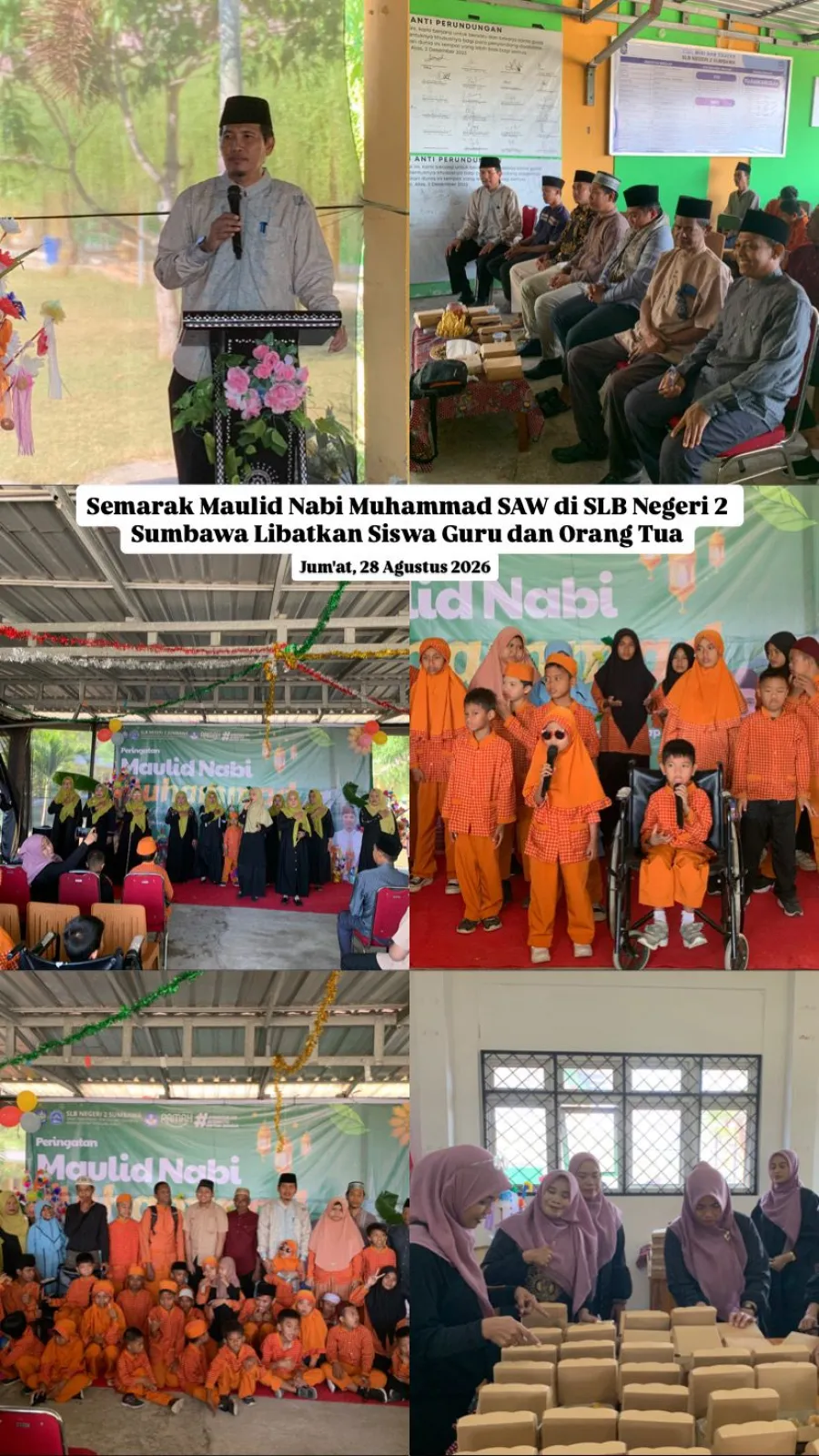 Semarak Maulid Nabi Muhammad SAW di SLB Negeri 2 Sumbawa Libatkan Siswa Guru Orang Tua dan DWP