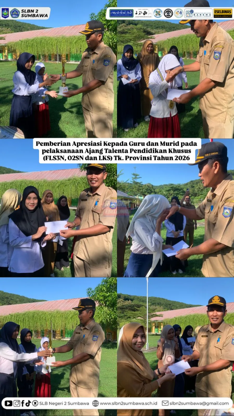 Pemberian Apresiasi untuk Guru dan Siswa pada Ajang Talenta Pendidikan Khusus Tingkat Provinsi NTB 2026