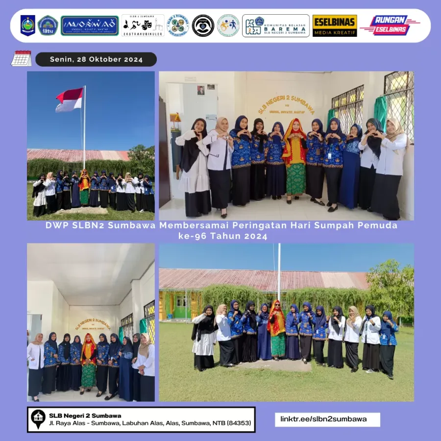 DWP SLBN2 Sumbawa Membersamai Peringatan Hari Sumpah Pemuda ke-96 Tahun 2024