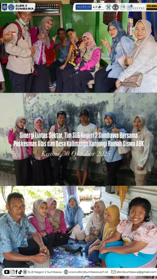 Sinergi Lintas Sektor, Tim SLB Negeri 2 Sumbawa Bersama Puskesmas Alas dan Desa Kalimango Kunjungi Rumah Siswa ABK
