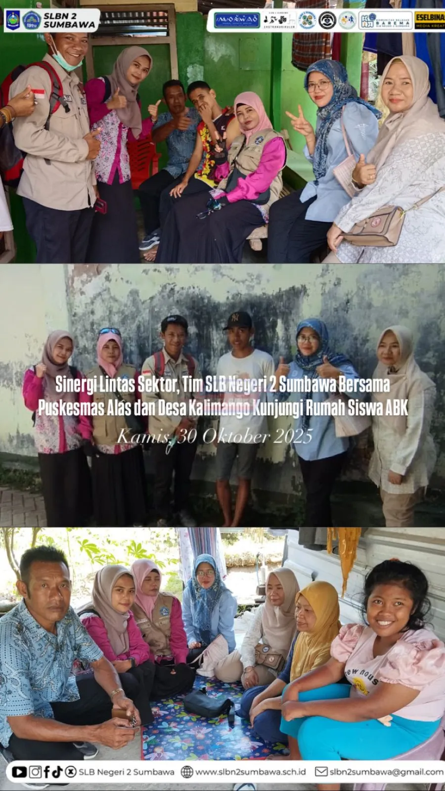 Sinergi Lintas Sektor, Tim SLB Negeri 2 Sumbawa Bersama Puskesmas Alas dan Desa Kalimango Kunjungi Rumah Siswa ABK