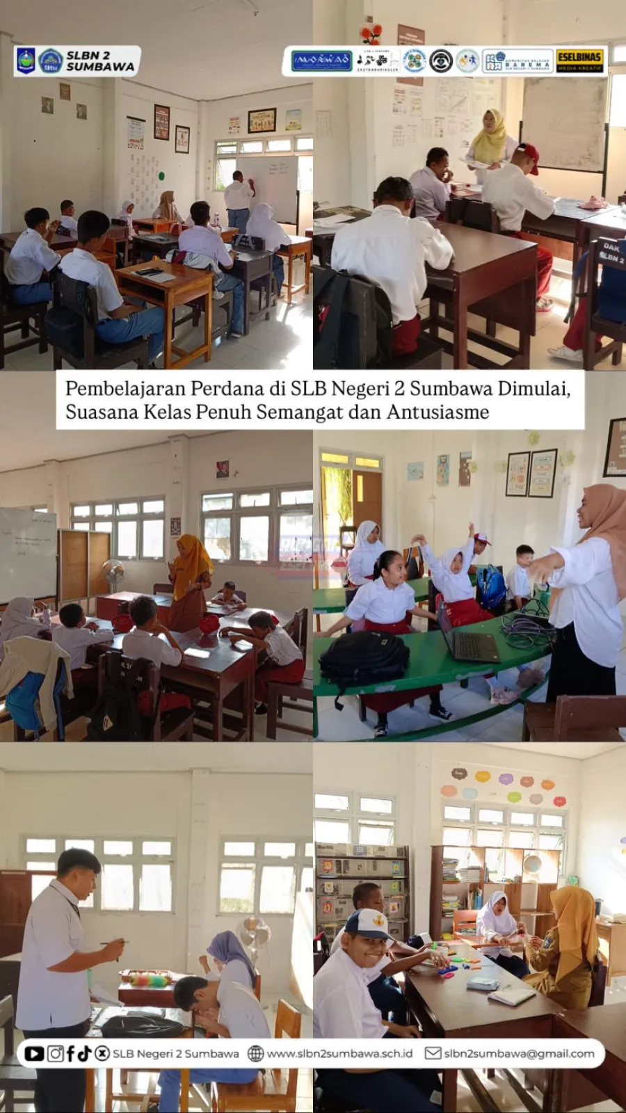 Pembelajaran Perdana di SLB Negeri 2 Sumbawa Dimulai, Suasana Kelas Penuh Semangat dan Antusiasme