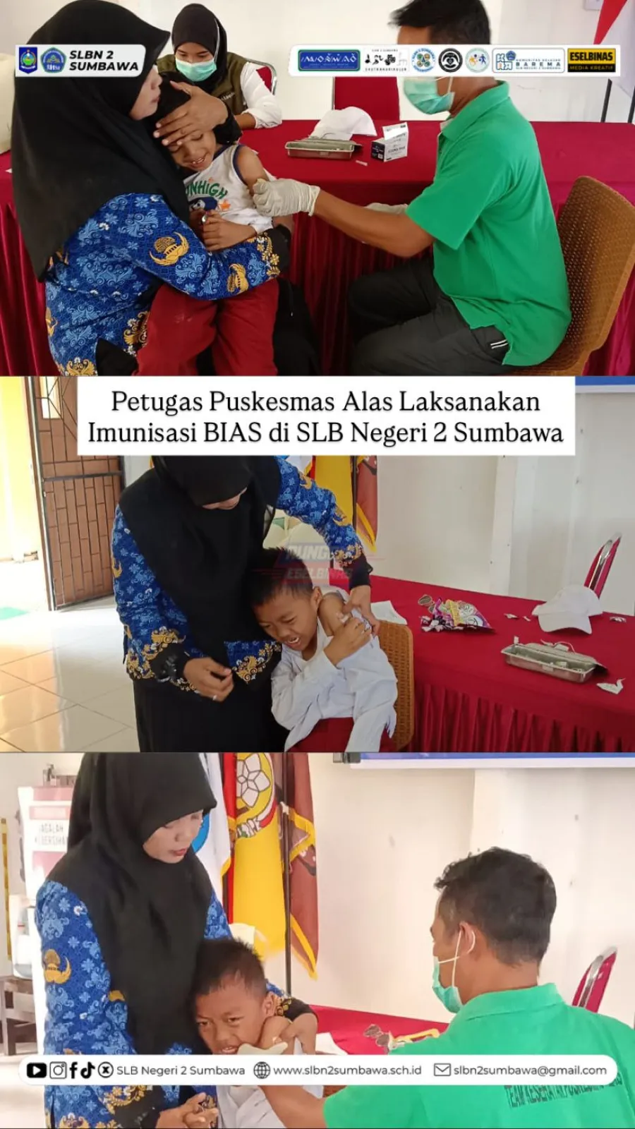 Petugas Puskesmas Alas Laksanakan Imunisasi BIAS di SLB Negeri 2 Sumbawa