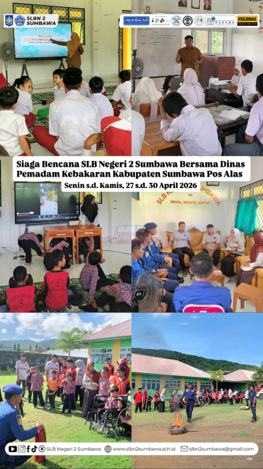 Siaga Bencana SLB Negeri 2 Sumbawa Bersama Dinas Pemadam Kebakaran Kabupaten Sumbawa Pos Alas