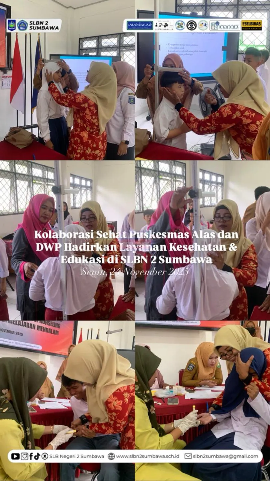 Kolaborasi Sehat Puskesmas Alas dan DWP Hadirkan Layanan Kesehatan & Edukasi di SLBN 2 Sumbawa