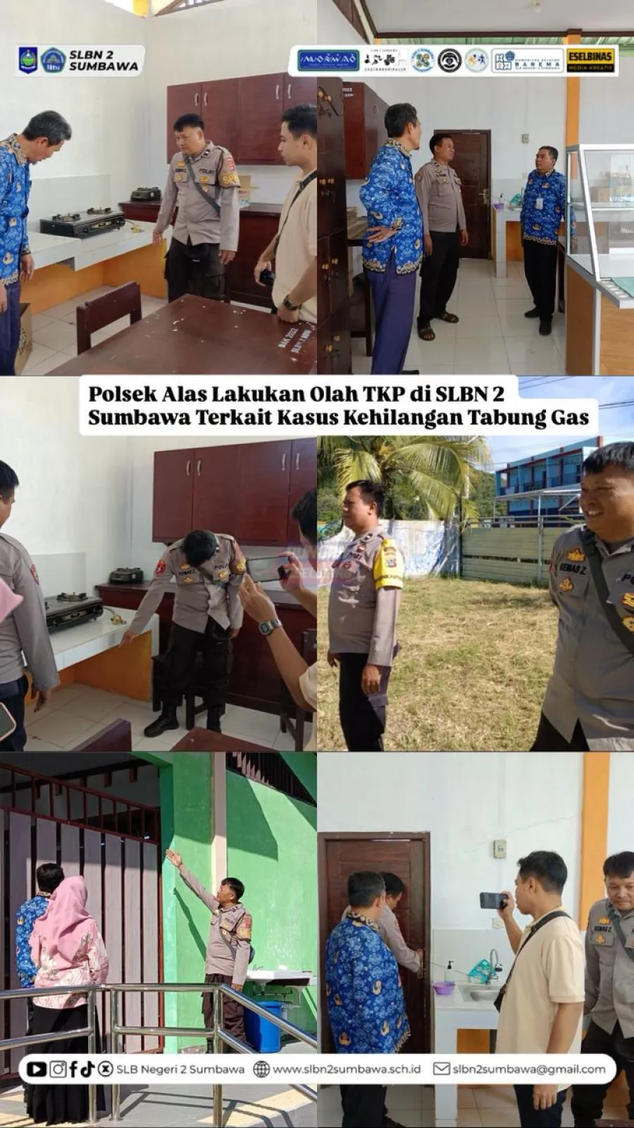 Polsek Alas Lakukan Olah TKP di SLBN 2 Sumbawa Terkait Kasus Kehilangan Tabung Gas