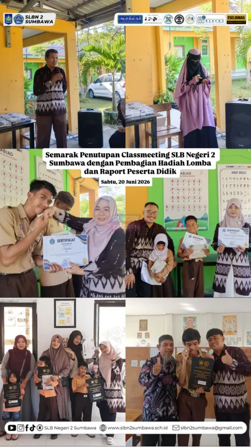 Semarak Penutupan Classmeeting SLB Negeri 2 Sumbawa dengan Pembagian Hadiah Lomba dan Raport Peserta Didik